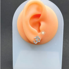 Sterling Silver Sparkling Om Earring