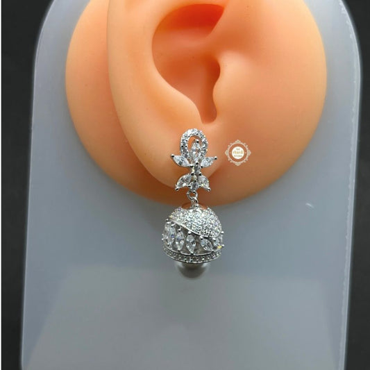 Sterling Silver Sparkling Moti Jhumki