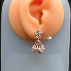 Sterling Silver Sparkling Flower Jhumki