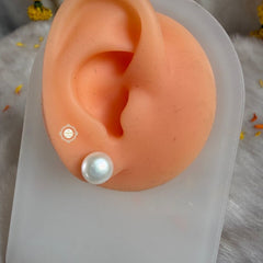 Buy Pearl Earrings with Elegant Silver Stud Design