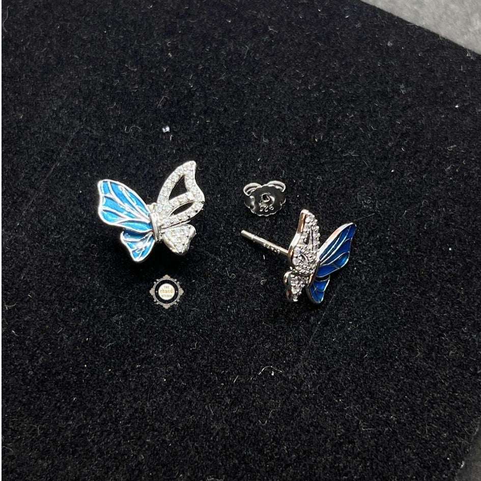 Sterling Silver Sparkling Butterfly Earring