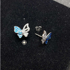 Sterling Silver Sparkling Butterfly Earring