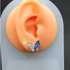 Sterling Silver Sparkling Butterfly Earring