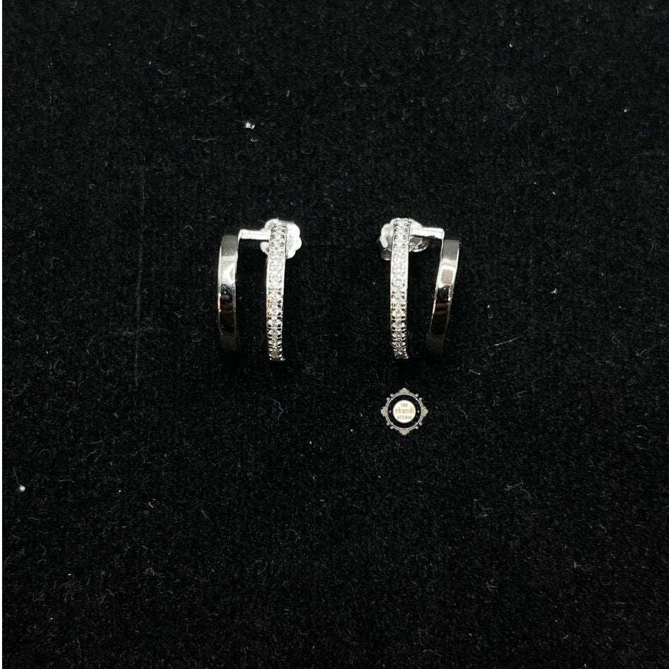 Sterling Silver Sparkling Twinkle Loop Earring