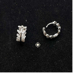 Sterling Silver Sparkling Leaf Earring