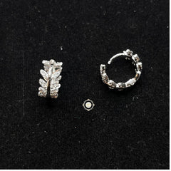 Sterling Silver Sparkling Leaf Earring