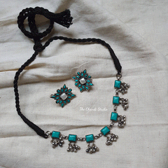 Dilkash, Turquoise Ghungroo Necklace Set
