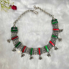 Afghan Glass Ghungroo Necklace