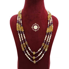 Sterling Silver Citrine Amethyst Necklace