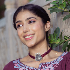 Ruhaniyat Modern Maharani Ruby Ganesha Necklace