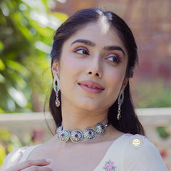 Dilkash Romantic Ruby Chakra Necklace Set