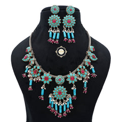 Turquoise Overload Necklace With Earring