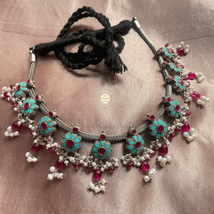 Summertime Turquoise- Ruby Chitai Necklace Set