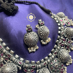 Ruby Pearl Kolapuri Necklace Set