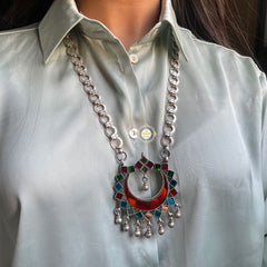 Afghan Glass Chaand Necklace