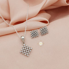Sparkling Treasure Square Necklace Set