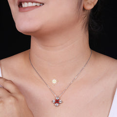 Sparkling Silver Magnetic Shape Shifting Box Necklace