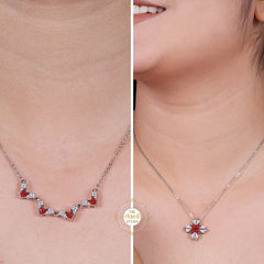 Sparkling Silver Magnetic Shape Shifting Box Necklace