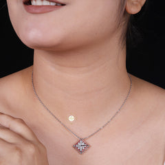 Sparkling Silver Magnetic Shape Shifting Box Necklace