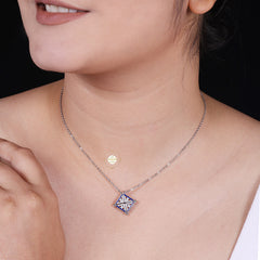 Sparkling Silver Magnetic Shape Shifting Box Necklace