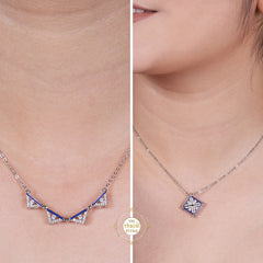 Sparkling Silver Magnetic Shape Shifting Box Necklace