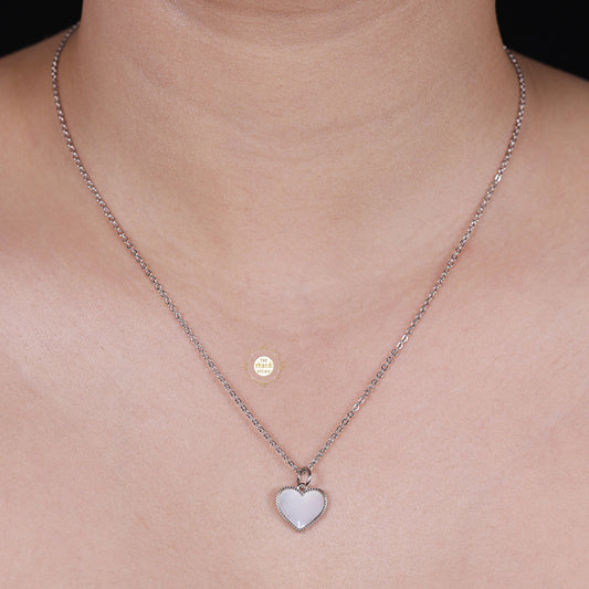 Sparkling Silver Heart Necklace