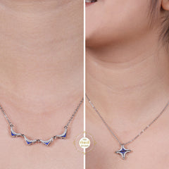 Sparkling Silver Magnetic Shape Shifting Box Necklace