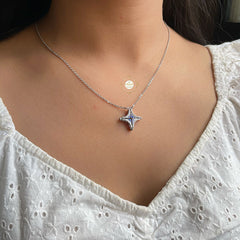 Sparkling Silver Magnetic Shape Shifting Box Necklace