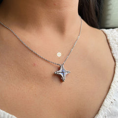 Sparkling Silver Magnetic Shape Shifting Box Necklace