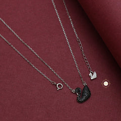 Sparkling Silver Swan Necklace