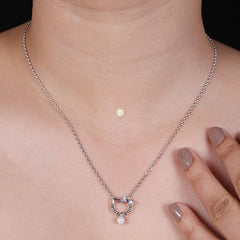 Sparkling Silver Hi Kitty Necklace