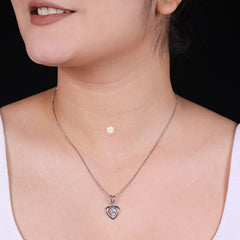 Sparkling Silver I Heart You Necklace