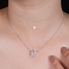 Sparkling Silver Unicorn Necklace