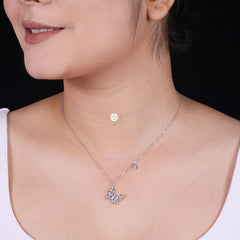 Sparkling Silver Butterfly Necklace