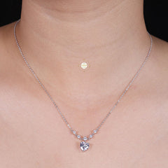 Sparkling Silver Heart Necklace