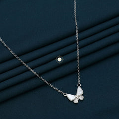 Sparkling Silver Butterfly Necklace