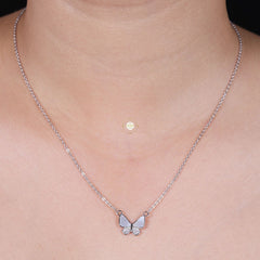 Sparkling Silver Butterfly Necklace