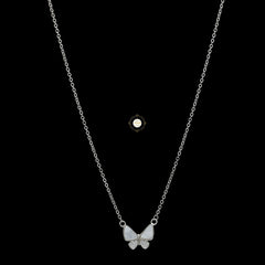 Sparkling Silver Butterfly Necklace