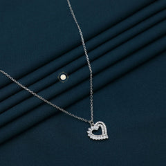 Sparkling Silver Heartfelt Necklace