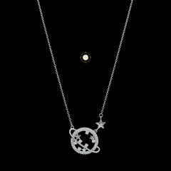 Sparkling Silver Galaxy Necklace