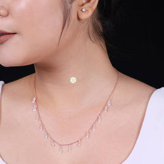 Sparkling Silver Misty Morning Necklace With Earring