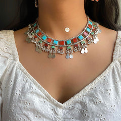 Natural Stone Twilight Ghungroo Necklace