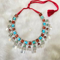 Natural Stone Twilight Ghungroo Necklace