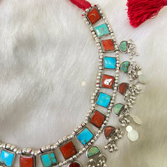 Natural Stone Twilight Ghungroo Necklace