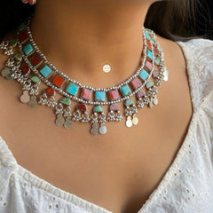 Natural Stone Twilight Ghungroo Necklace