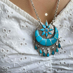 Natural Stone Chaand Sitaara Necklace