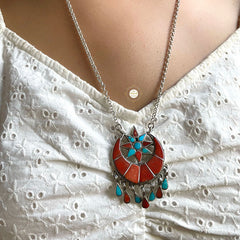 Natural Stone Chaand Sitaara Necklace