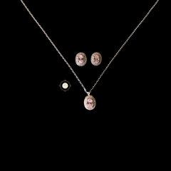Sparkling Oval Necklace Set