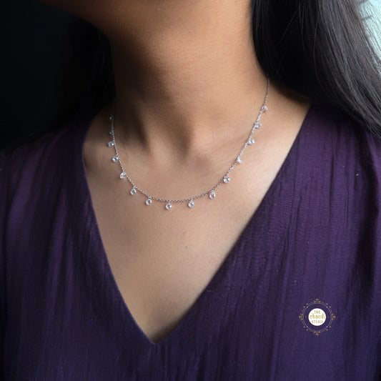 Sparkling Silver Delicate Desire Necklace