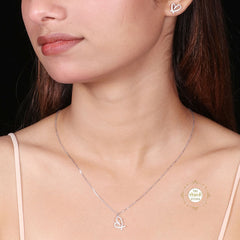Sparkling Silver Sweetheart Necklace with Earring
